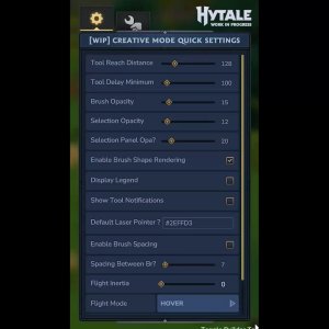 Hytale Creative Mode Quick Settings（Hytale 创造模式快速设置）