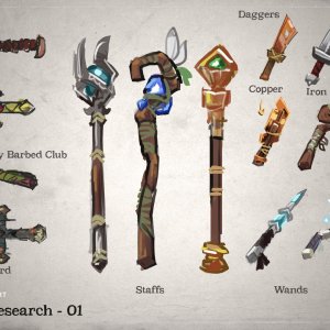 Hytale Concept Art - Weapon Research - 01（Hytale 概念美术——武器研究 01）