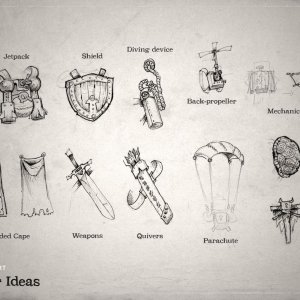 Hytale Concept Art - Back Gear Ideas（Hytale 概念美术——背部装备构想）