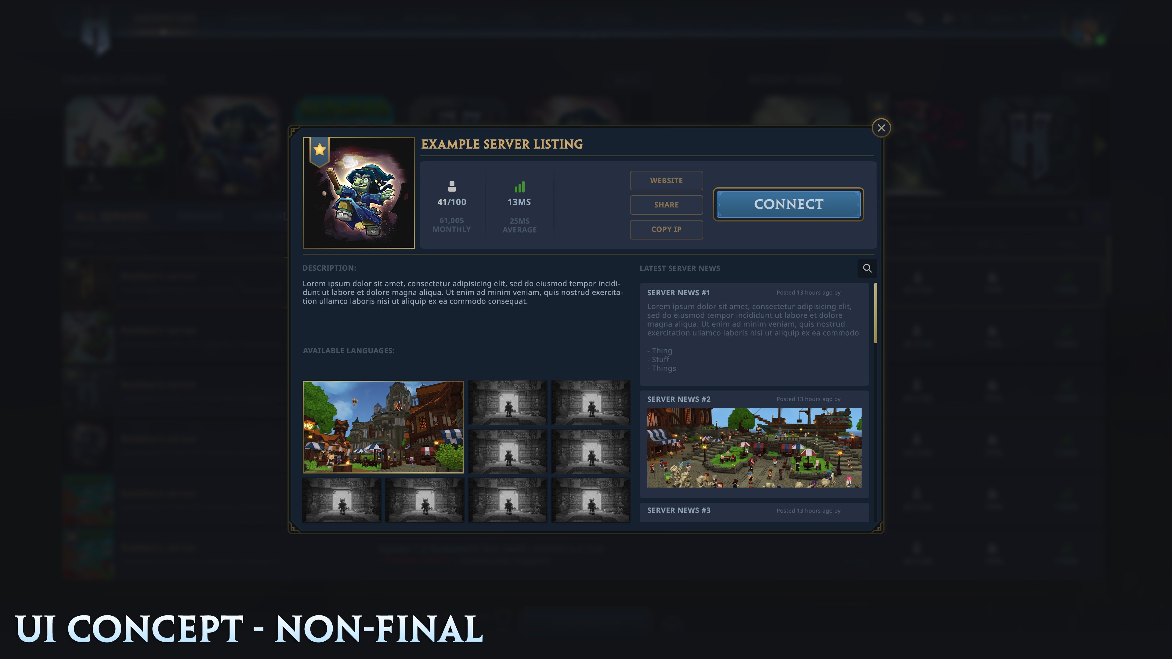 UI Concept - Non-final（UI 概念设计——未定稿）
